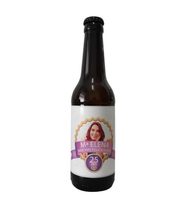 cerveza personalizada para mujer de cumpleaños con foto