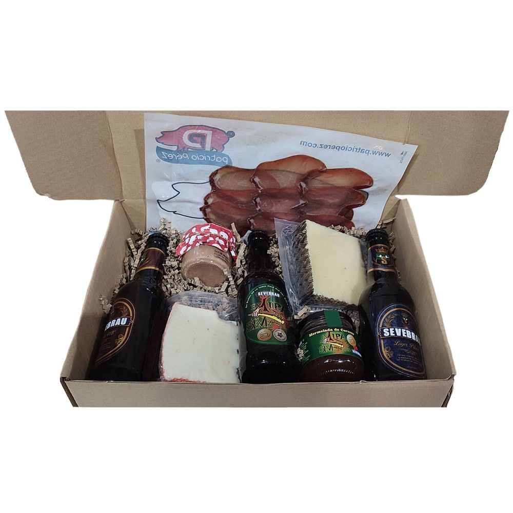 Caja de con cerveza artesana y productos gourmet